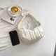 thumbnail image 4 of Bolsos de hombro para mujer Bolso de compras de color sólido simple acolchado de tela (blanco) Ehuebsd Para Estrenar, 4 of 9