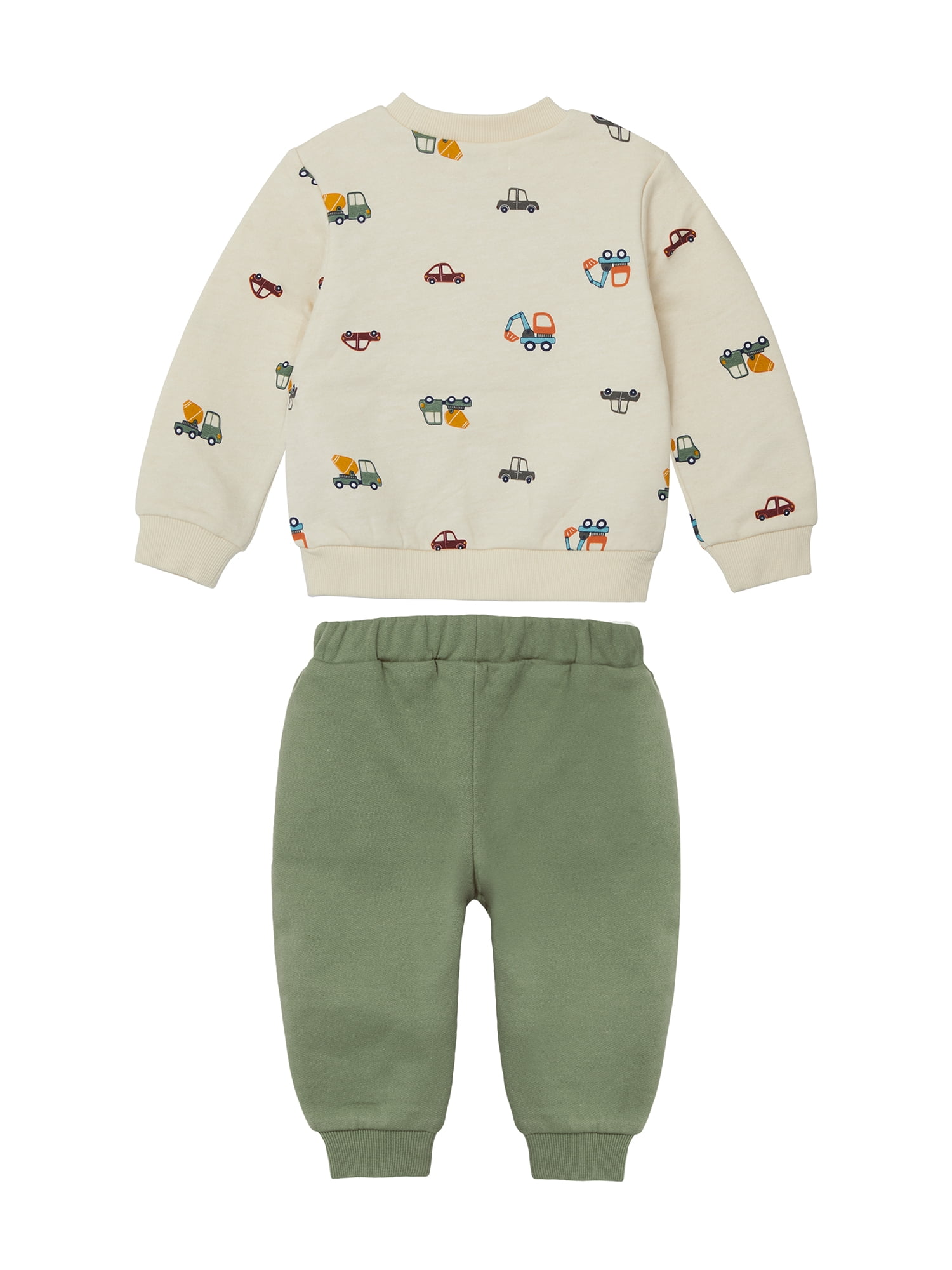 Wonderluxe Baby Boys' Long Sleeve Fleece Sweatshirt and Jogger, 3-Piece Set, Sizes 0-3M-24M