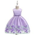thumbnail image 2 of Zanarzt Toddler Girl Sleeveless Formal Dress Flower Girls Dress Wedding Dresses Princess Birthday Party Prom Ball Gown Purple,5-6 Years, 2 of 6