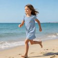 thumbnail image 5 of Grblisyd Girls Dresses Size 10-12 Solid Color Short Sleeve Casual Dresses Summer Kids Crew Neck Loose Midi Dress, 5 of 6