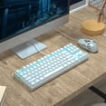 thumbnail image 5 of MageGee Mechanical Gaming Keyboard with Blue Switch, Compact 87 Keys Wired Computer Keyboard for Windows Laptop PC Gamer, LED Ice Blue Backlit, White, 5 of 7