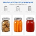 thumbnail image 3 of Juego de 12 frascos de vidrio de 16 oz con tapas herméticas, ideales para conservas, mermeladas, miel, especias, aderezos y más, 3 of 7