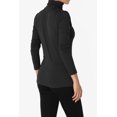 thumbnail image 4 of TheMogan Women's S~3X Essential Soft Jersey Ruched Turtle Neck Long Sleeve Slim Fit Top, 4 of 7