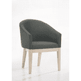 thumbnail image 4 of Neroli Set of 2 Gray Fabric 23" Barrel Accent Chairs with Backrest - Modern Minimalist Style, 4 of 5