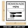 thumbnail image 2 of Homemade Enjoy with Fork Knife Food Baked Goods Self-Inking Rubber Stamp Ink Stamper - Fuchsia Ink - Small 1 Inch, 2 of 7