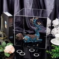 thumbnail image 5 of Clear Acrylic Display Case with Black Base & 4 Pcs Rubber Rings 10x10x10 Inch Cube Clear Self-Assembly Acrylic Box Dustproof Protection Showcase, 5 of 8