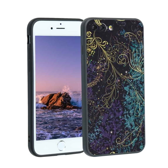 forest-floral-4 Phone Case, Degined for iPhone 7 Plus Case Men Women, Flexible Silicone Shockproof Case for iPhone 7 Plus