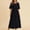 *Black, variant on ClodeEU Women's Linen Blend Crewneck Elbow Sleeve Midi Dress,Solid Color Casual Loose Fit Summer Dress Black,Women's Plus L
