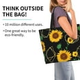 thumbnail image 2 of Honeii Sunflowers3 Print Tote Bag for Women, Foldable Tote Bag Large Shoulder Bag Top Handle Handbag for Travel, Work, 2 of 8