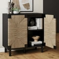 thumbnail image 5 of Nathan James Beacon Matte Black Wood Accent Cabinet with Seagrass Doors and Adjustable Shelf, Black, 5 of 8