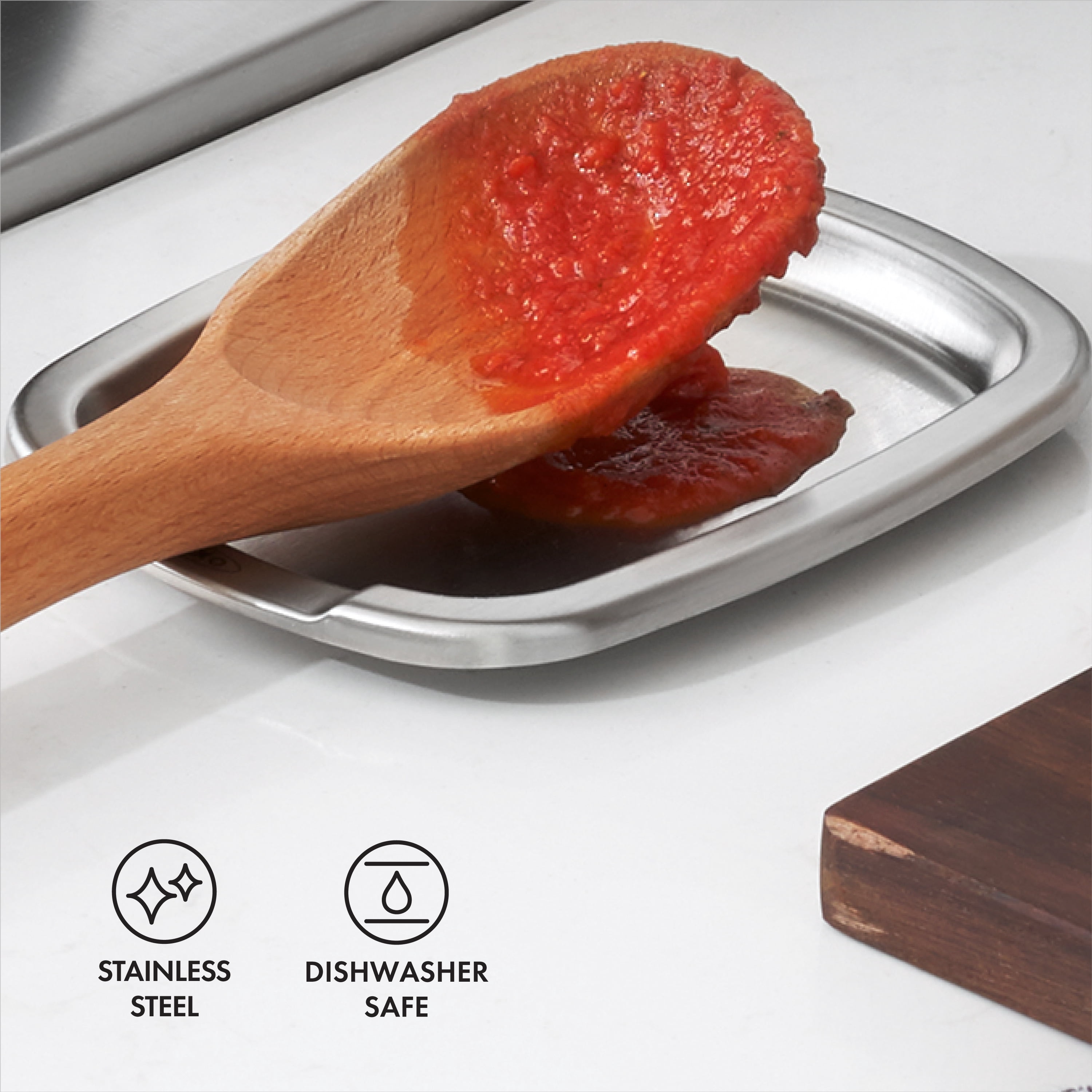 OXO Softworks Stainless Steel Spoon Rest, Silver