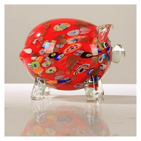 Décoration Moderne de Luxe Léger et de Haute Qualité en Glaçure Colorée en Forme de Cochon, Modèle pour Chambre, Salon, Armoire à Vin, Porche, Dessus de Table, Technologie de Décoration Animale