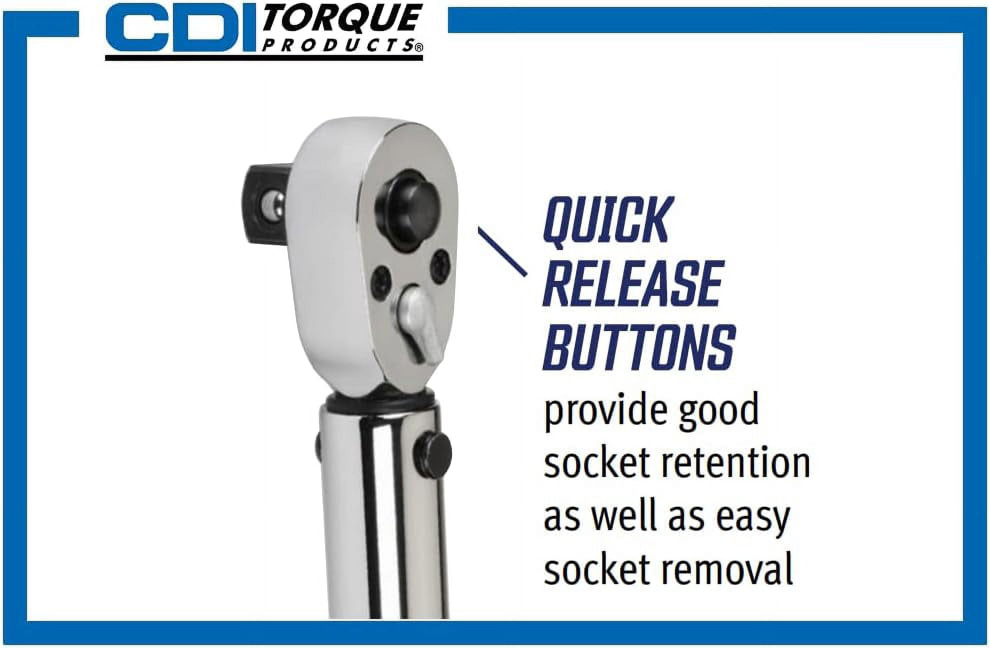 CDI Torque Products 2002MRMH 3/8-Inch Drive Metal Handle Click Type Torque Wrench, Torque Range 30 to 200-Inc
