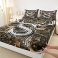 thumbnail image 3 of Castle Fairy Personalized Initial Alphabet S Twin Sheet Sets 3pcs for Boys Girls,Botanical Tree Branches Twin Fitted Sheet Microfiber,Jungle Animal Deer Breathable Flat Sheet,Lightweight Room Decor, 3 of 7