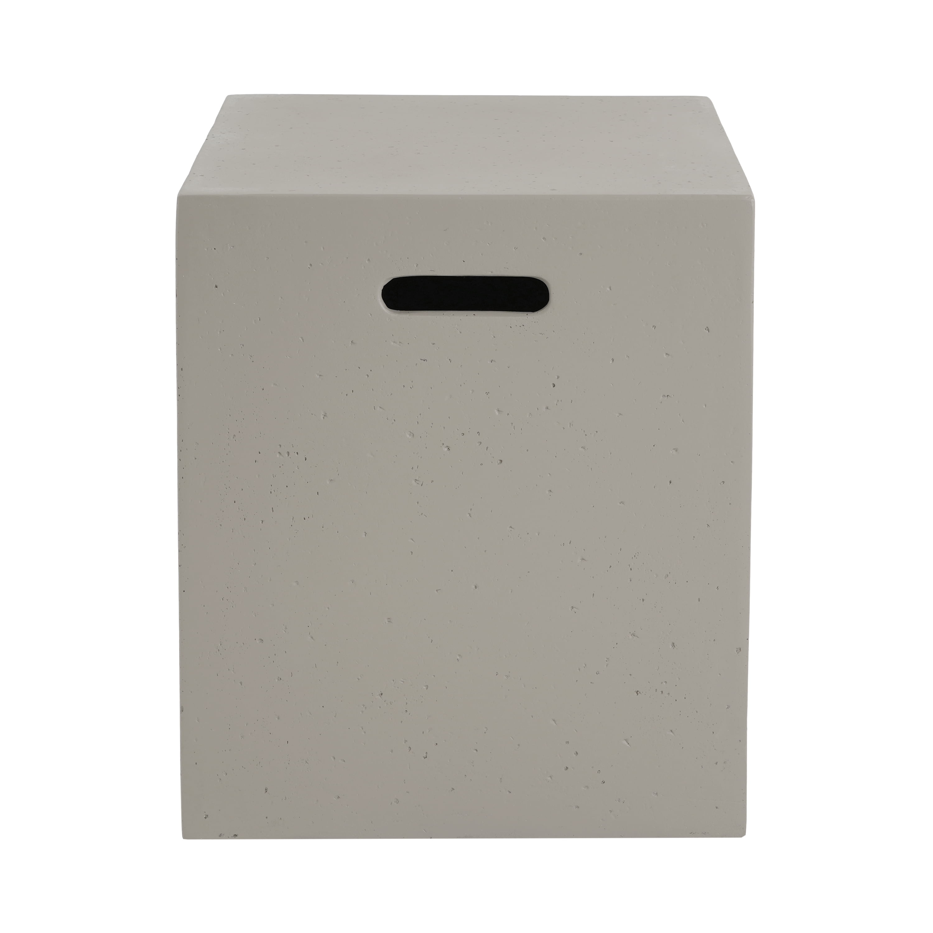 Lightweight Concrete Tank Holder Side Table, 16.25" Modern Propane Tank Cover, Multi-Functional Hidden Storage for Outdoor Patio Barbecue Grill