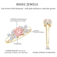 thumbnail image 6 of Rosec Jewels IGI Certified Lab Grown Pink Diamond Flower Engagement Ring (1 Ct, Fancy Pink Color- VS1 Clarity) - Womens Pink White Diamond Ring, 10K Yellow Gold, US 11.00, 6 of 9