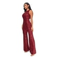 thumbnail image 4 of EliteGoogv Women Sequins Jumpsuit Sleeveless Round Neck One Piece Jumpsuit Slim Fit Wide Leg Pantsuit For Party Cocktail Nightclub Prom Event,Red,L, 4 of 7