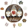thumbnail image 6 of CSCHome 11.81inch Welcome Sign Gnomes Wooden Farmhouse Style Hanging Decor for the Front Garden, 6 of 8