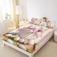 thumbnail image 3 of Erosebridal Pink Bow Easter Egg Bed Sheets, Kids Groovy Flower King Sheets, 4pcs, 3 of 5