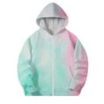 thumbnail image 5 of 4-12Years Toddler Kids Boys Girls Fashion Cute Gradient Print Long Sleeve Pocket Zipper Hoodies Coat Family Gifts Mint Green 8 Years, 5 of 6