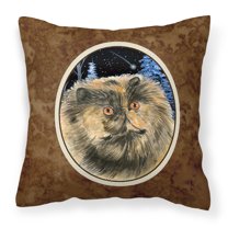 Carolines Treasures SS8408PW1414 Starry Night Cat - Persian Fabric Decorative Pillow 14Hx14W multicolor