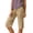 1# Khaki, variant on Bermuda Shorts for Women Linen Shorts Knee Length Casual Summer Capri Pants Pull On Long Shorts Khaki S 13" Inseam