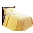 thumbnail image 3 of Better Trends 3 Piece Queen Bedspread Set 100% Cotton Chenille Tufted Medallion Pattern Soft & Luxurious Feel, Perfect for Gifting and All Seasons, Machine Washable (Yellow) Rio Collection, 3 of 6