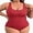 Red, variant on Asoul Plus Size Ribbed Swimsuit for Womens One Piece Scalloped Swimwear Tummy Control Bathing Suits