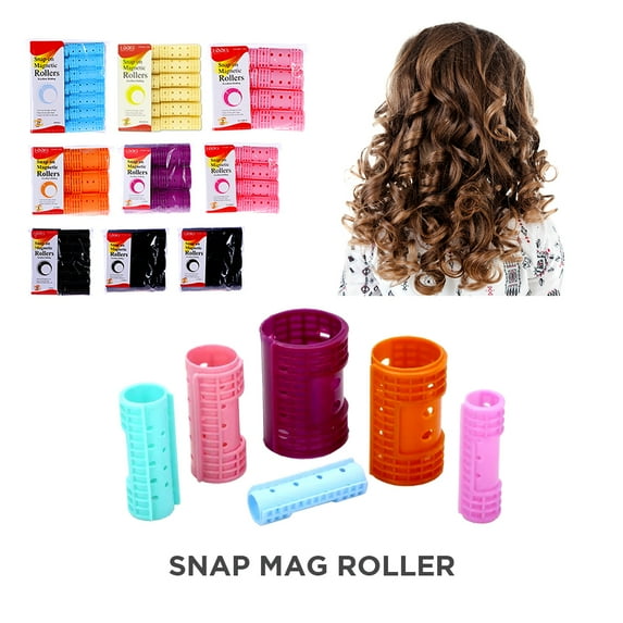 Ebo Snap On Magnetic Hair Rollers Hair Curls And Waves Small 1/2" Pack Of 28 Pcs