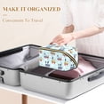 thumbnail image 3 of FORMRS Makeup Bag Travel Cosmetic Organizer for Women Fold Flat Zipper Pouch with Handle, Colorful Trains, 3 of 8