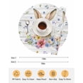 thumbnail image 6 of 13 Inch Round Placemats Set of 6, Bunny Easter Non Slip Heat Insulation PP Table Mats, Spring Floral Pastoral Wooden Washable Place Mats for Kitchen Dining Party Table Decor, 6 of 7
