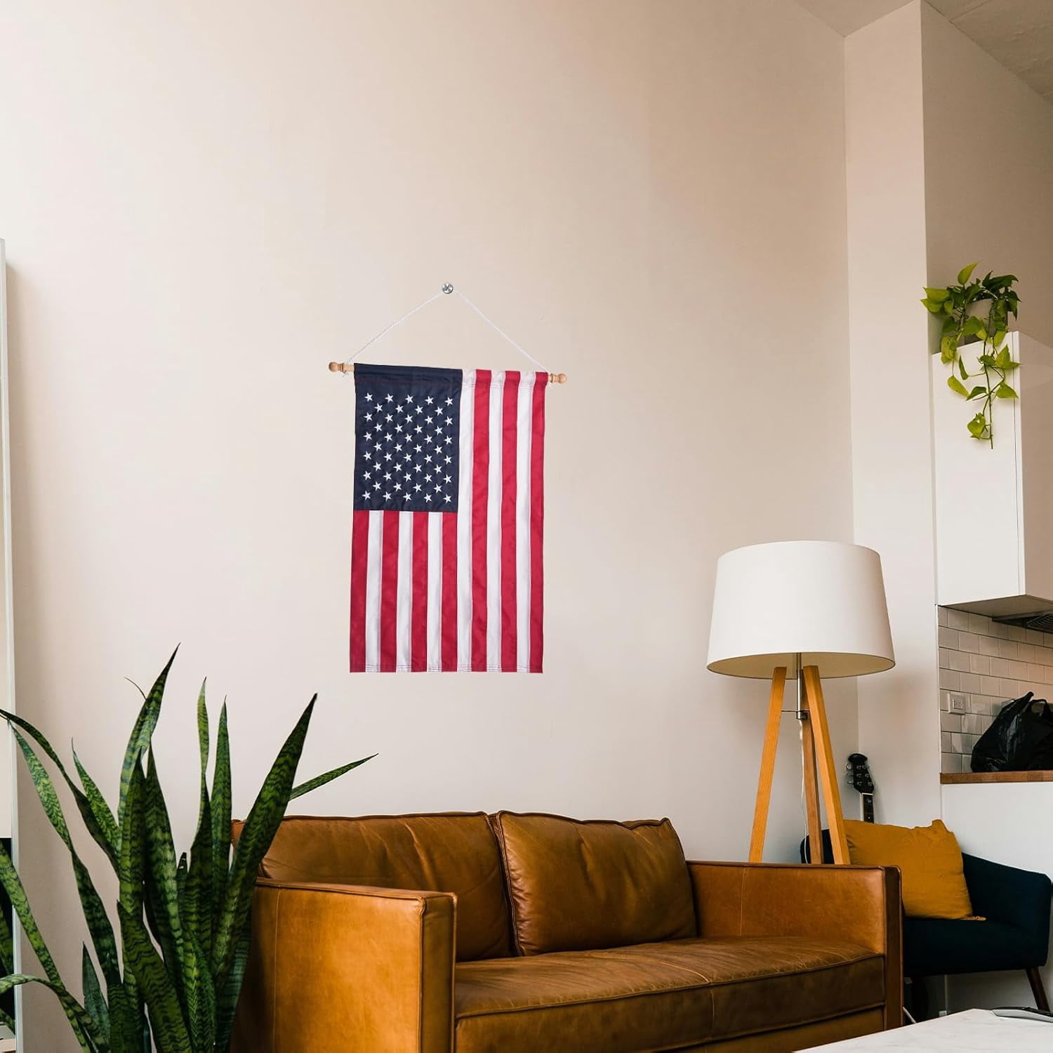 Lanola Embroidered American Garden Flag 12x18 Double Sided, Small American USA Garden Flag for Outside America Yard Lawn Heavy Duty