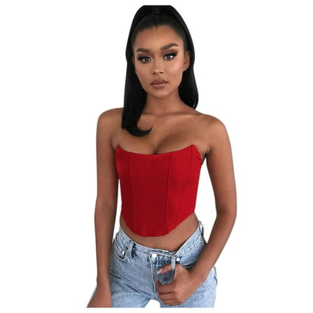 

Pianpianzi Set Creme Color Bad Top Women Women Sexy Corset Sleeveless Tops Vest Underwear Dress Bustier Top