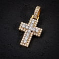 thumbnail image 3 of VVS Moissanite Hip Hop Yellow Gold 925 Sterling Silver Pointer Cross Pendant, 3 of 5