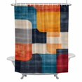 thumbnail image 2 of Minimalist Art Shower Curtain for Bathroom Decor, Modern Multi Color Square Color Block Waterproof Fabric Shower Curtain, 72"x72" Set with 12 Hooks, 2 of 9