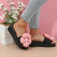 thumbnail image 7 of Women's New Summer One-line Fivel Flower Slippers Wear Fashionable Beach Sandals Slippers Summer Sandals Pink 39, 7 of 7