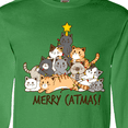 thumbnail image 4 of Inktastic Merry Catmas with Cat Tree and Yellow Star Long Sleeve T-Shirt, 4 of 5