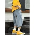 thumbnail image 3 of Tiijoy Toddler Boy's Cartoon Embroidery Cropped Jeans Fashion Loose Lightweight Denim Pants, 3 of 3