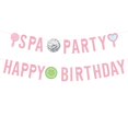 thumbnail image 1 of Banner de fiesta de spa rosa con glitter para cumpleaños Fukaisu, 1 of 7