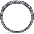 thumbnail image 5 of Contour Curved Crown V-Band 6.8mm Cubic Zirconia Black Tone 925 Sterling Silver, Size 10, 5 of 7