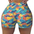 thumbnail image 2 of Rateoe Colorful Fish 1 Printed Power Workout Shorts for Women Tummy Control Squat Proof Ribbed Thick Seamless Scrunch Active Short-XX-Large, 2 of 8