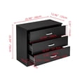 thumbnail image 6 of Segmart 3 Drawers Dresser for Bedroom, Rattan Modern Closet Dressers, Chest of Drawers with Golden Handles, for Hallway,Living Room,Entryway, 6 of 7