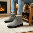 thumbnail image 6 of Bnwani Womens Boots,Winter Boots,Non-slip,Round Toe,Lace-Up,Warm,Gray,36(US:5.5), 6 of 7