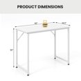 thumbnail image 3 of Costway Computer Desk Writing Workstation Study Laptop Table Home Office White, 3 of 8