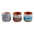 thumbnail image 1 of Terracotta Round Planters Glazed - Set of 3, 1 of 3