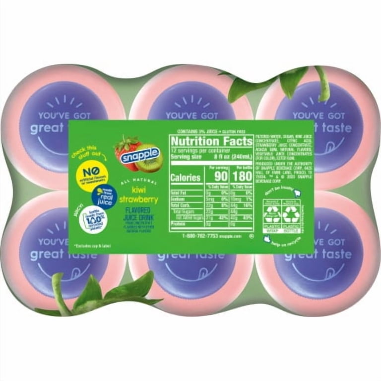 2X-Snapple Kiwi Strawberry Juice Drink - 16 fl oz - 6 bottles