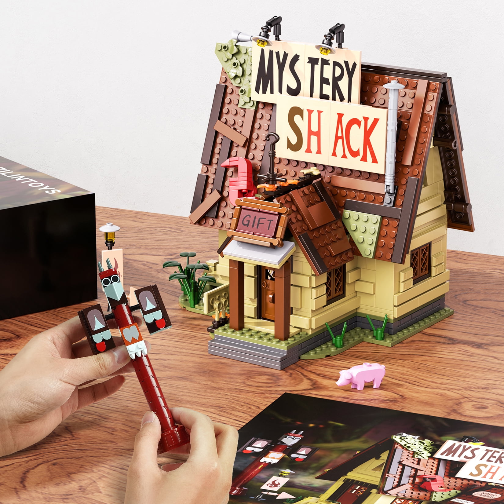 Mysterys Shack Building Block Set Cartoon Gravityed Falls House Building Kit Compatible with Lego DIY Model Display Collection Gift for Adult and TV Fans (965pcs)