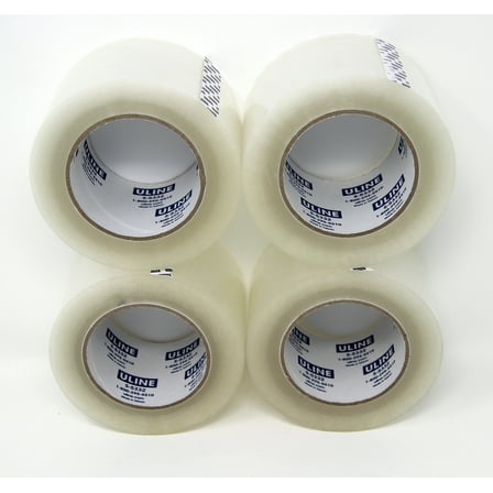Uline S-5332 Clear Box Carton Sealing Packaging Packing Tape 2.6 MIL 3" x 110yd (Pack of 4)
