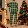 thumbnail image 4 of Afuyipoi Christmas Pajamas Men, Homewear Plaid Print Two-Piece Set Themed Pajamas Green S, 4 of 5