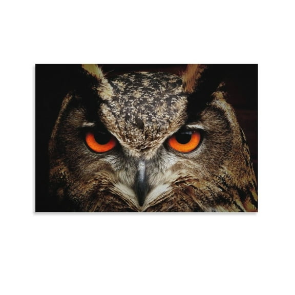 Red Eyes Eagle Owl Canvas Art Poster And Wall Art Picture Print Modern Family Bedroom Decor Posters,Unframe-style,12x18inch(30x45cm)